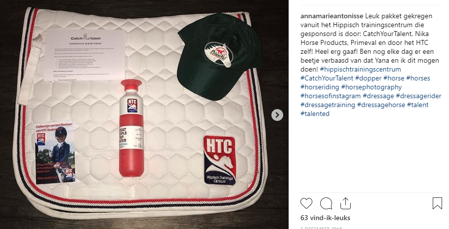 CatchYourTalent sponsort de jonge talenten van het HTC Ruitersport Dressuur Talentplan.